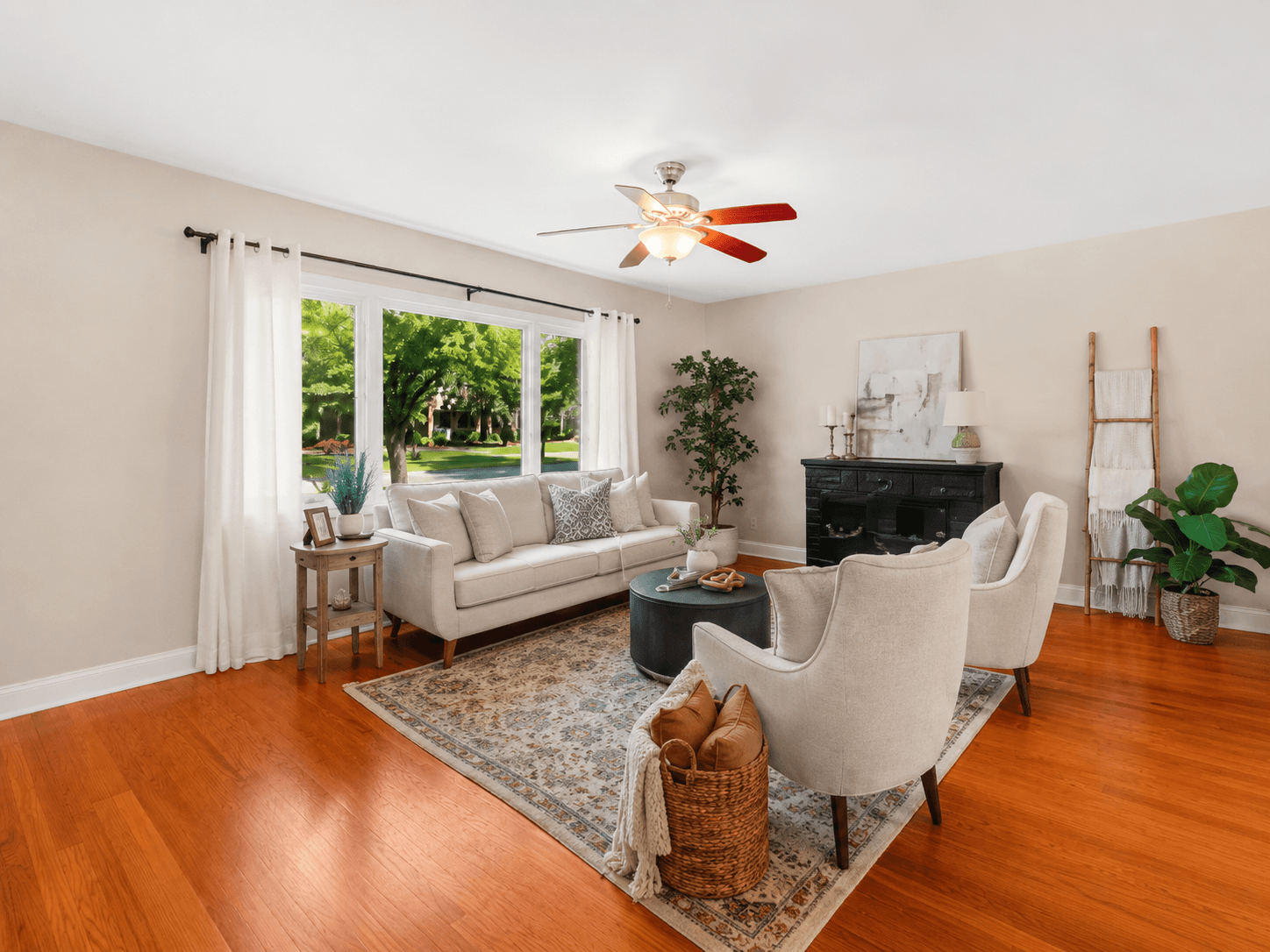 Hardwood living room after Flourish transformation